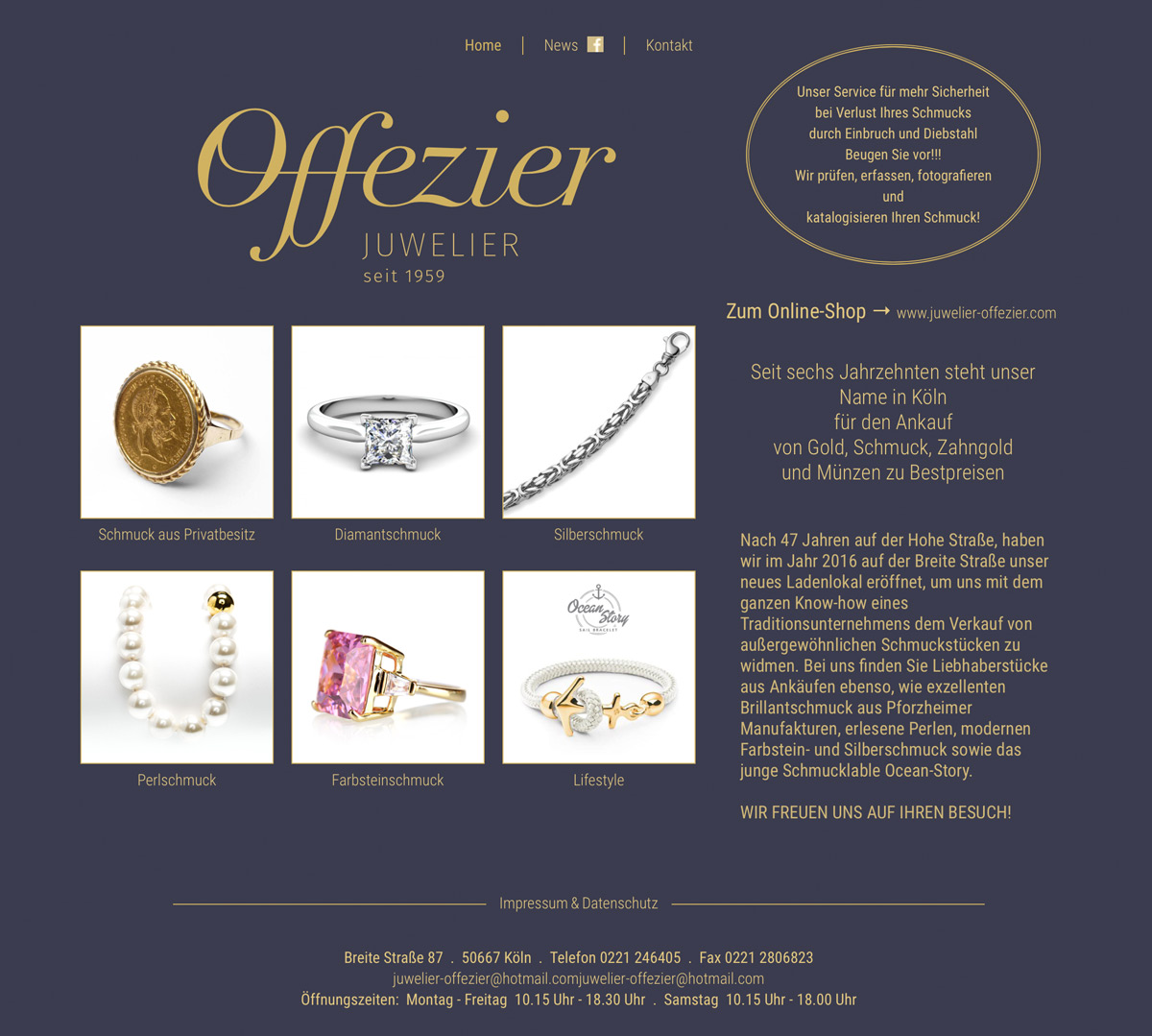 Website Juwelier Offezier